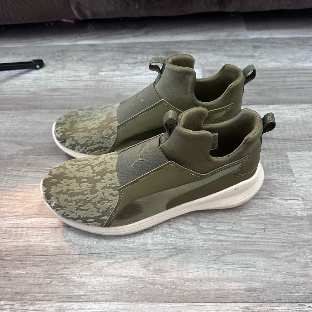 Puma Green Camouflage High-Top Sneakers - Picture 3 of 6